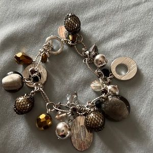 Silver black and gold bracelet from White House Black market